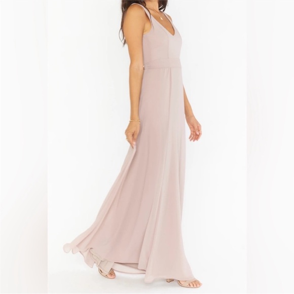 NWT Show Me Your MuMu Jenn Maxi Dress in Soft Beige Chiffon - Picture 2 of 5
